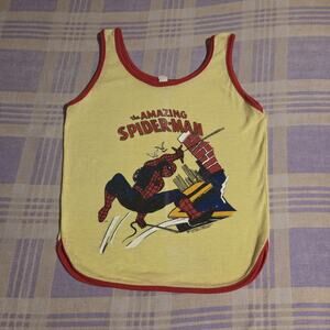 Vintage 70s Spider Man T Shirt Tank Top Marvel Comics 1979 The Amazing Rare